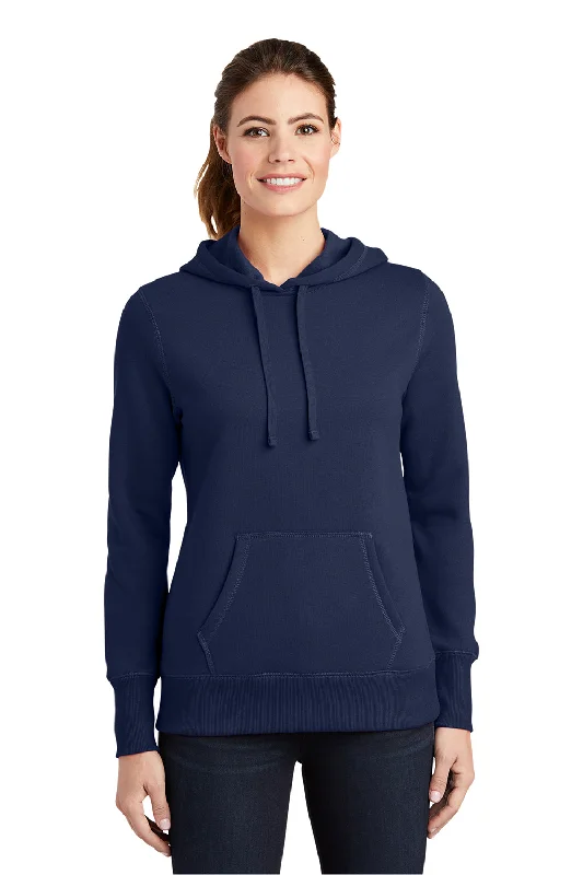 Sport-Tek Womens Shrink Resistant Fleece Hooded Sweatshirt Hoodie - True Navy Blue