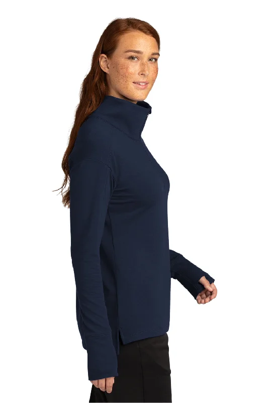 Sport-Tek Womens Flex Fleece Moisture Wicking 1/4 Zip Sweatshirt - True Navy Blue