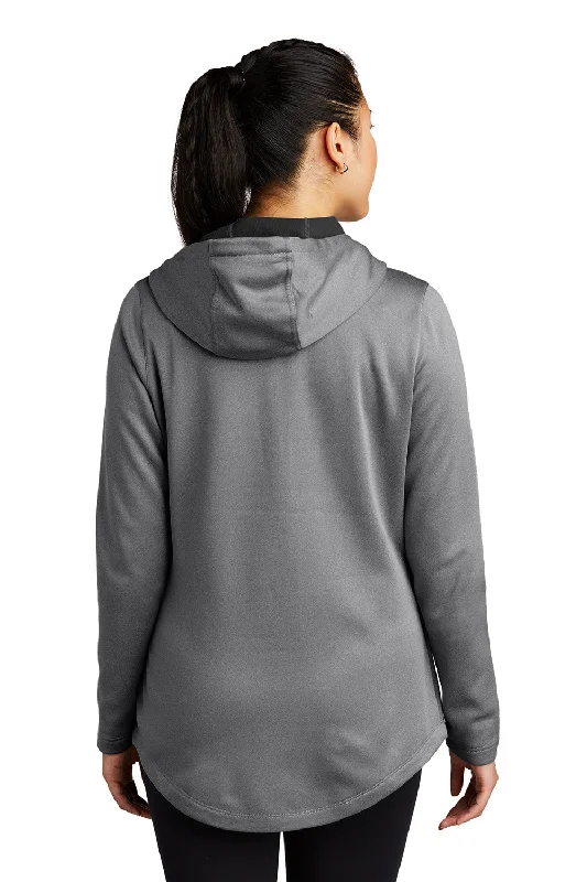 Sport-Tek Womens Heather Sport-Wick Moisture Wicking Fleece Hooded Sweatshirt Hoodie - Heather Black