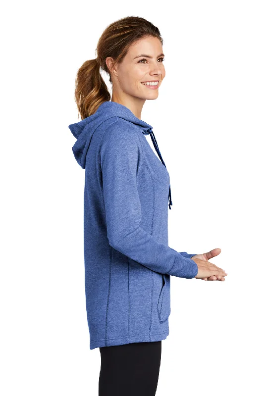 Sport-Tek Womens Moisture Wicking Fleece Hooded Sweatshirt Hoodie - Heather True Royal Blue