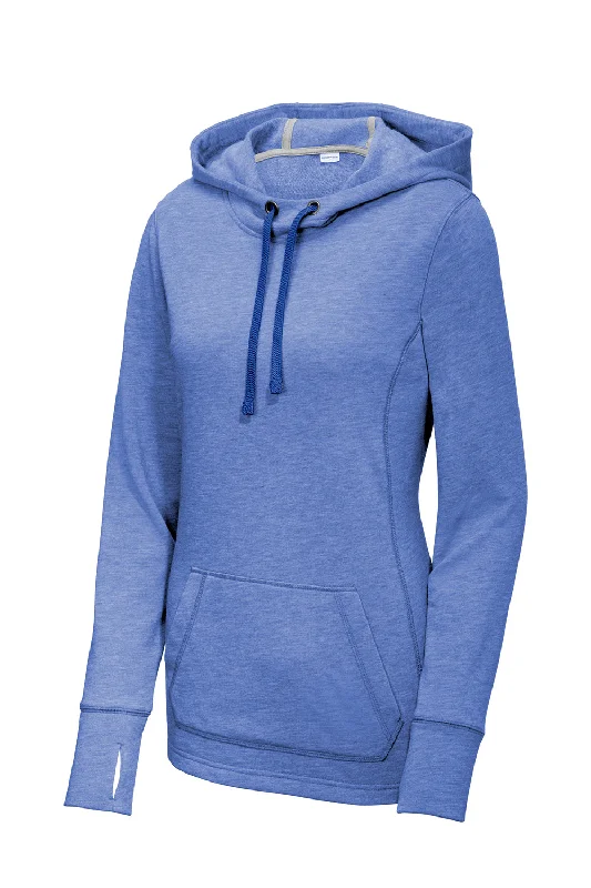 Sport-Tek Womens Moisture Wicking Fleece Hooded Sweatshirt Hoodie - Heather True Royal Blue