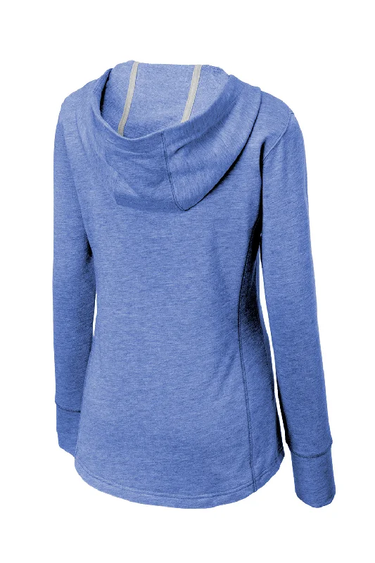 Sport-Tek Womens Moisture Wicking Fleece Hooded Sweatshirt Hoodie - Heather True Royal Blue