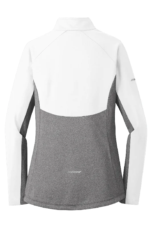 Sport-Tek Womens Sport-Wick Moisture Wicking 1/4 Zip Sweatshirt - White/Heather Charcoal Grey