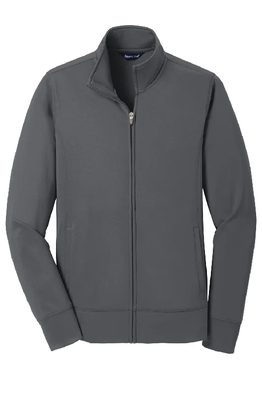 Sport-Tek Womens Sport-Wick Moisture Wicking Fleece Full Zip Sweatshirt - Dark Smoke Grey