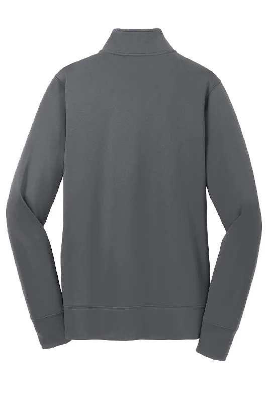 Sport-Tek Womens Sport-Wick Moisture Wicking Fleece Full Zip Sweatshirt - Dark Smoke Grey