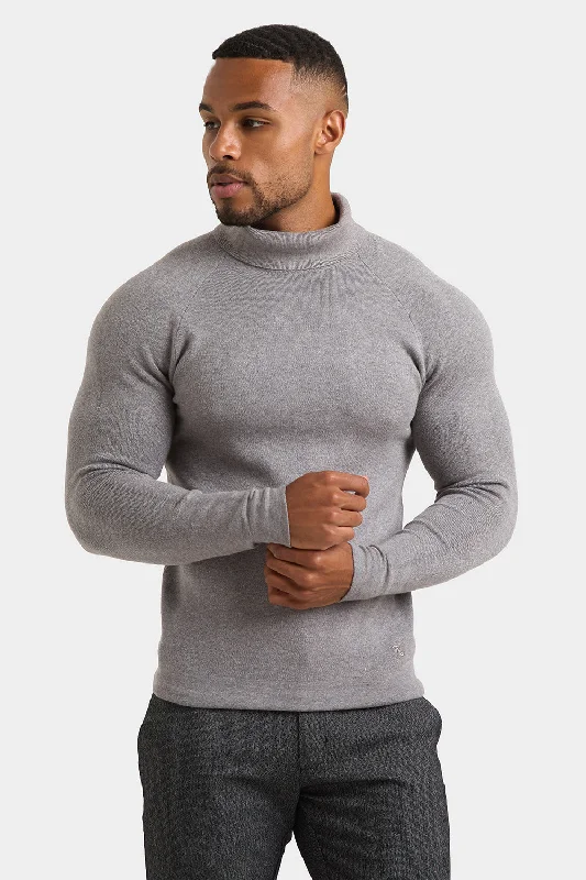 Supersoft Roll Neck in Grey Marl