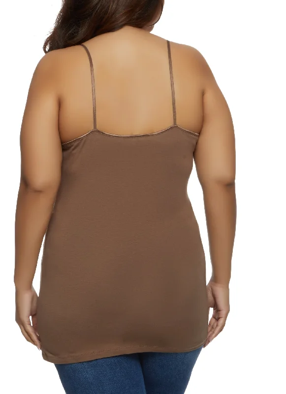 Plus Size Basic Cotton Scoop Neck Cami