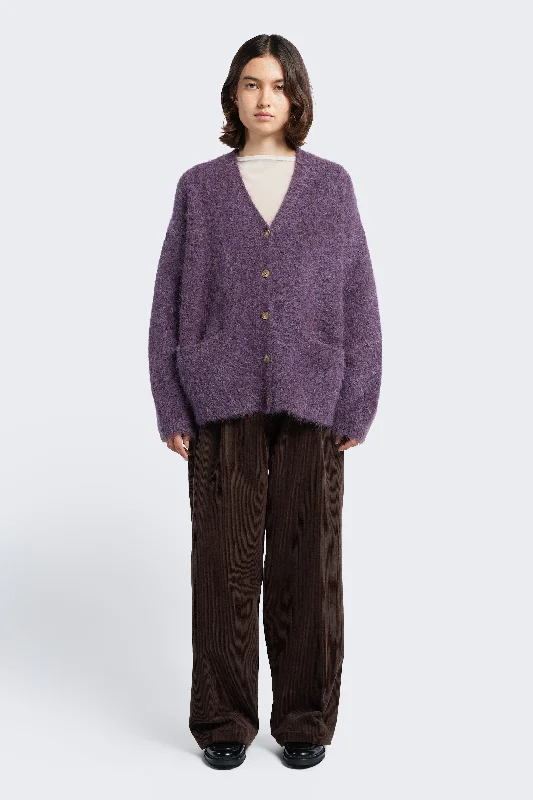 Vessel V Neck Cardigan Purple