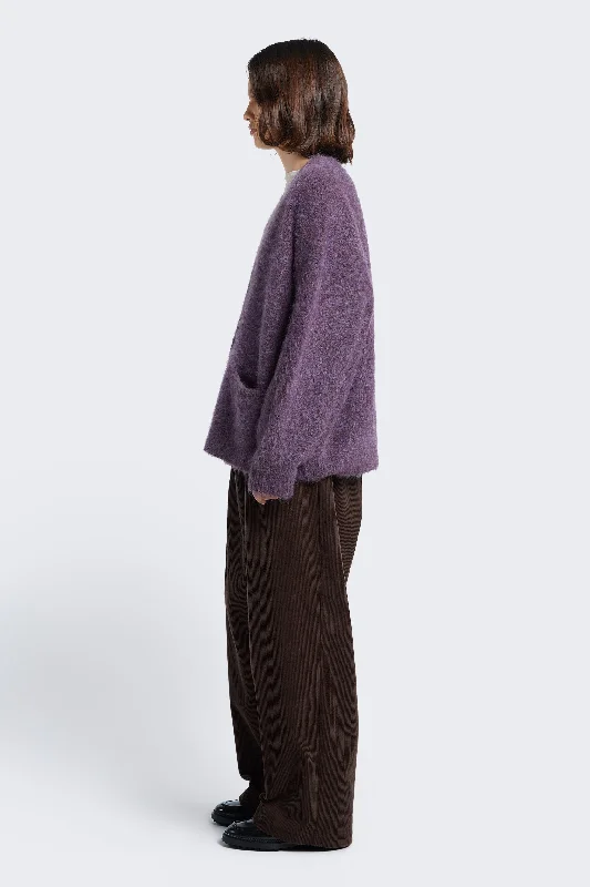 Vessel V Neck Cardigan Purple