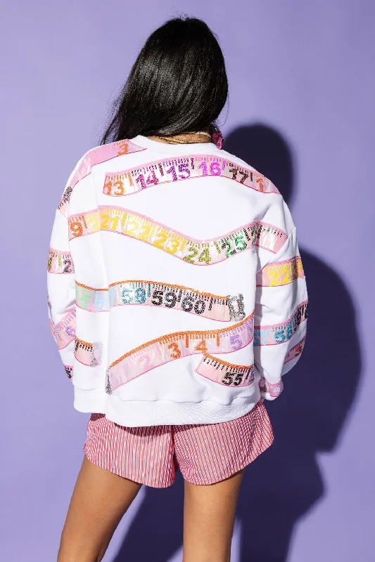 White Measuring Tape Sweatshirt