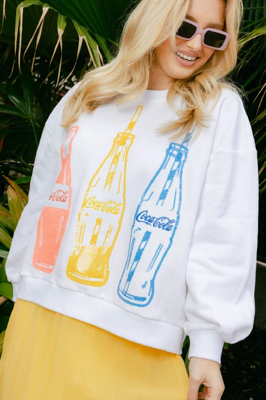 White Multi Coca-Cola® Bottle Sweatshirt