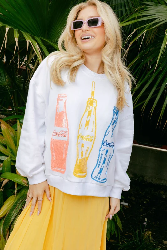 White Multi Coca-Cola® Bottle Sweatshirt