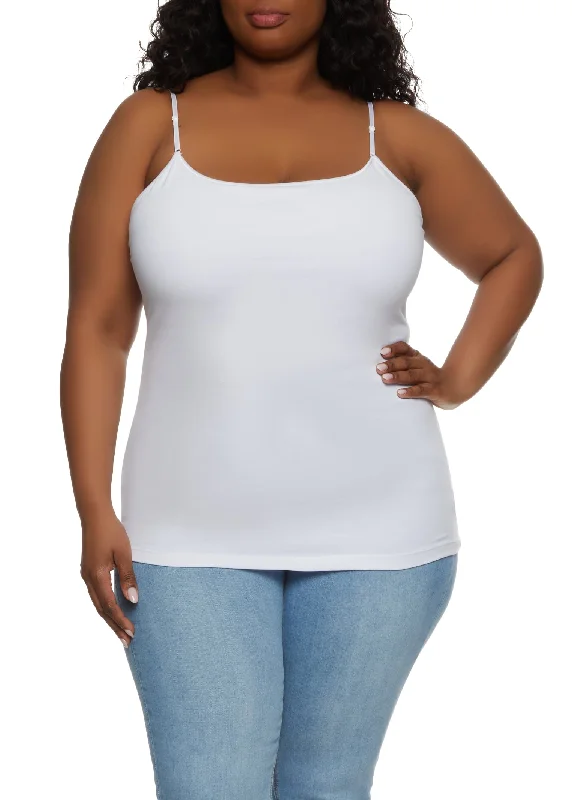 Plus Size Basic Cotton Scoop Neck Cami