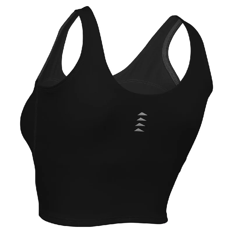 Women's 2N1 Crop'It Tank - Black