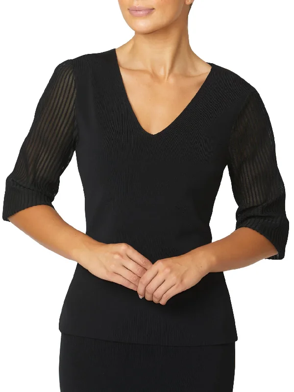 Emilie Black Sheer Sleeve Top