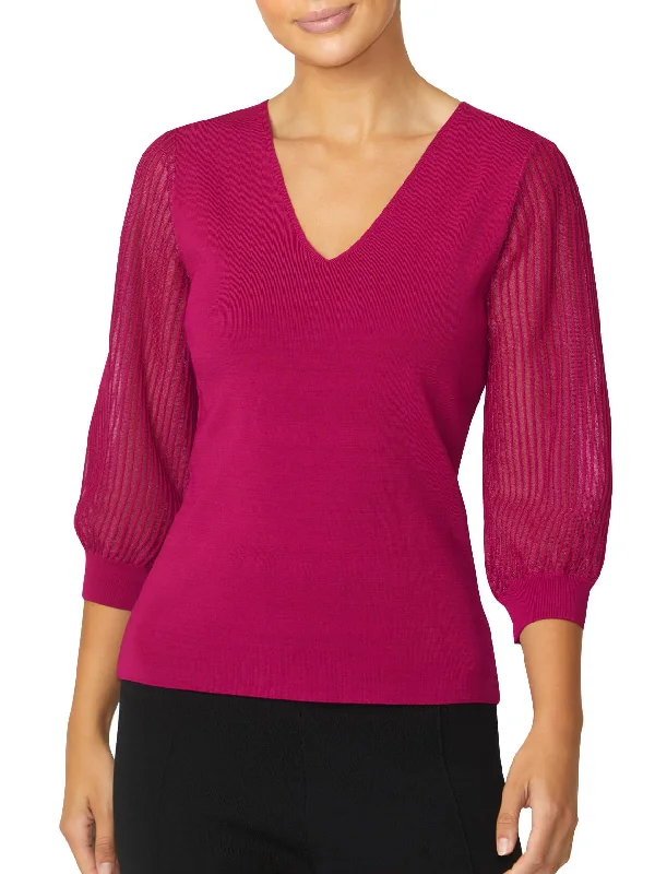 Emilie Fuchsia Sheer Sleeve Top