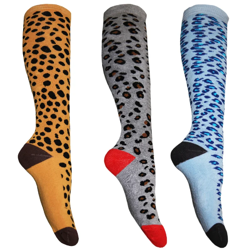 Womens/Ladies Animal Print Welly Socks (3 Pairs)