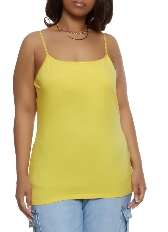 Plus Size Basic Cotton Scoop Neck Cami